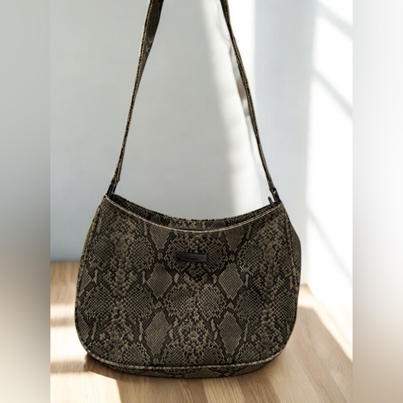 Liz Claiborne vintage rare snakeskin handbag purse vinyl material tan and black. - Picture 2 of 10